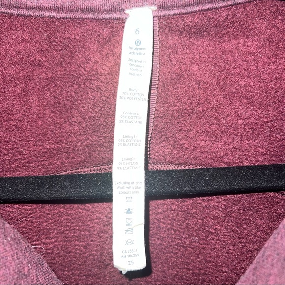 Lululemon Full Zip Burgundy Jacket. Great condition. - Picture 5 of 7